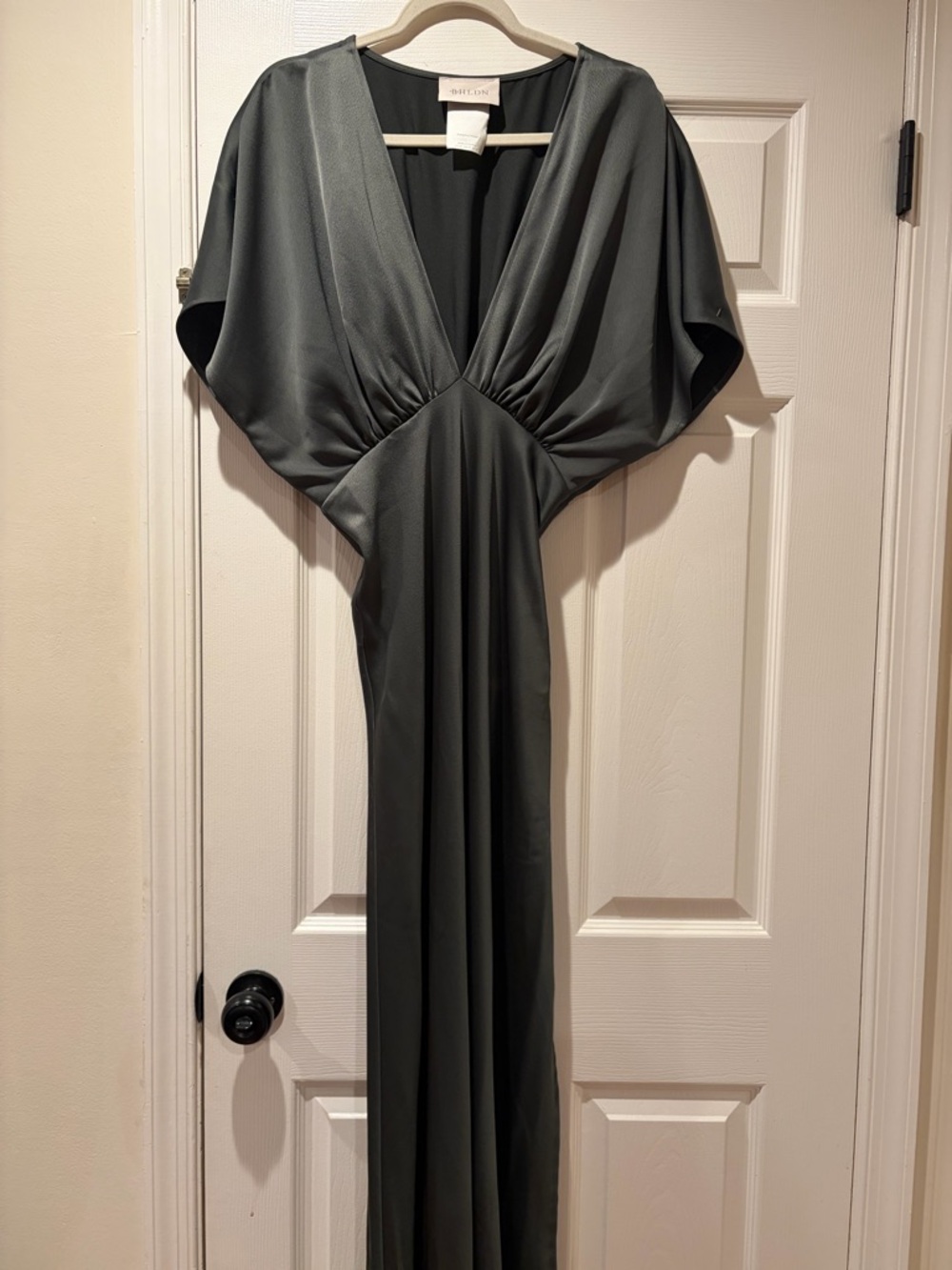 BHLDN Olive Green V-Neck Maxi Dress